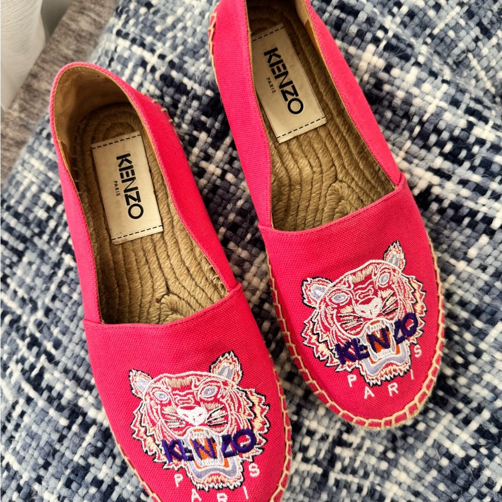 Kenzo Fuchsia Espadrilles with Tiger Design